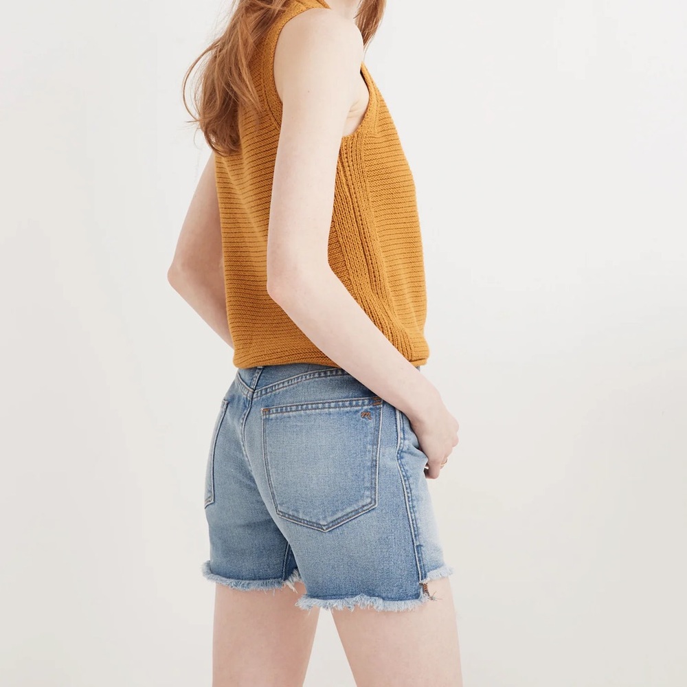 MADEWELL The Perfect Jean Short High Rise Light Wash Cut Off Denim Shorts Cotton